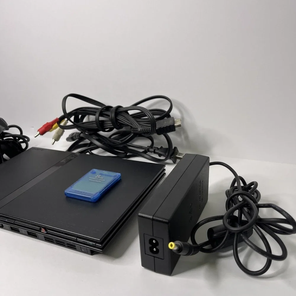 Sony playstation 2 PS2 Slim SCPH-75001 Complete Console Bundle OEM 2 Controllers